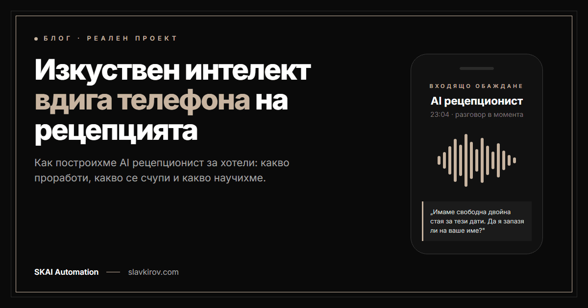 Изкуствен интелект на рецепцията: как построихме AI рецепционист за хотели?